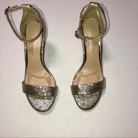 Kelly & Katie kristie gold glitter heels pumps 6 - Picture 3 of 8